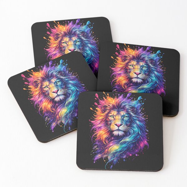 Item preview, Neon Splash Psychedelic Lion designed and sold by Trove Designs.