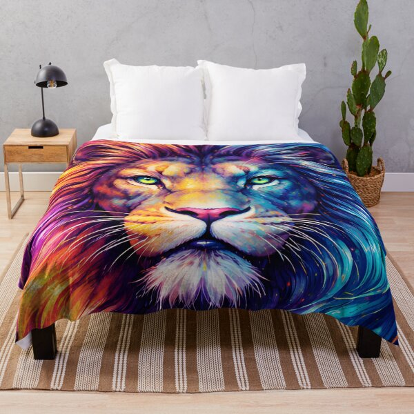 Item preview, Neon Splash Psychedelic Lion designed and sold by Trove Designs.