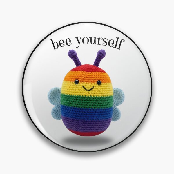 Item preview, Cute Rainbow Gay Pride Crochet Bee Youself designed and sold by TackyTime.