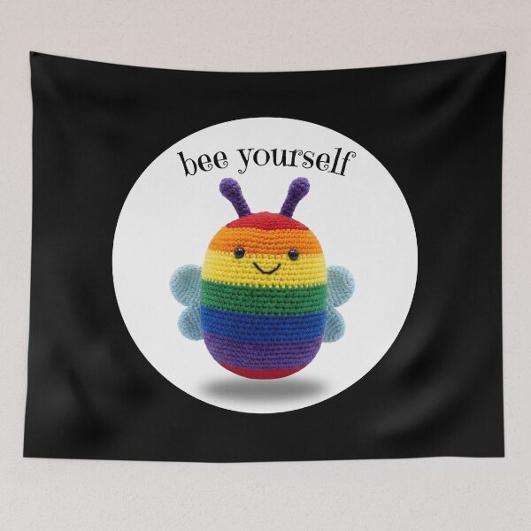 Item preview, Cute Rainbow Gay Pride Crochet Bee Youself designed and sold by TackyTime.