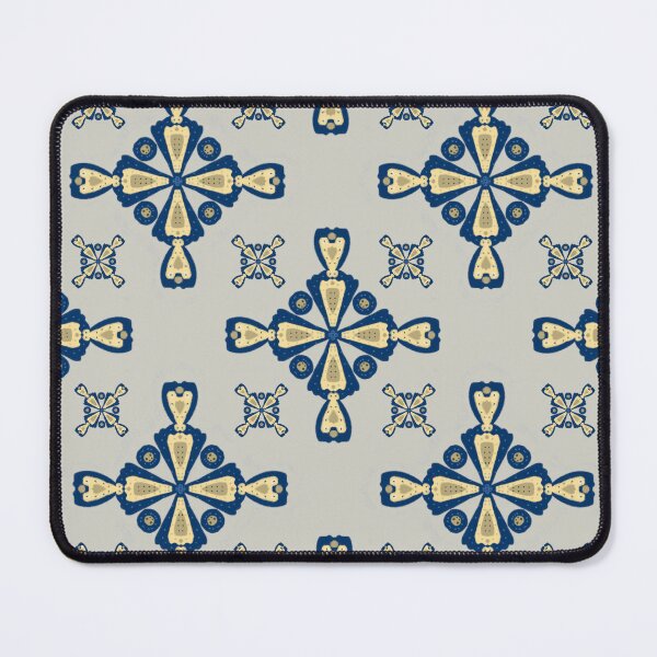 Artikelvorschau, Nahtloses geometrisches Ornamentmuster in Marineblau und Gold im Mandala-Stil für Luxusverpackungen entworfen und verkauft von Jira-Indejang.