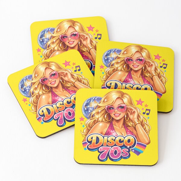 Item preview, Blonde Disco 70s Pinup Illustration designed and sold by Arte Cartoon From TagTeam Group.
