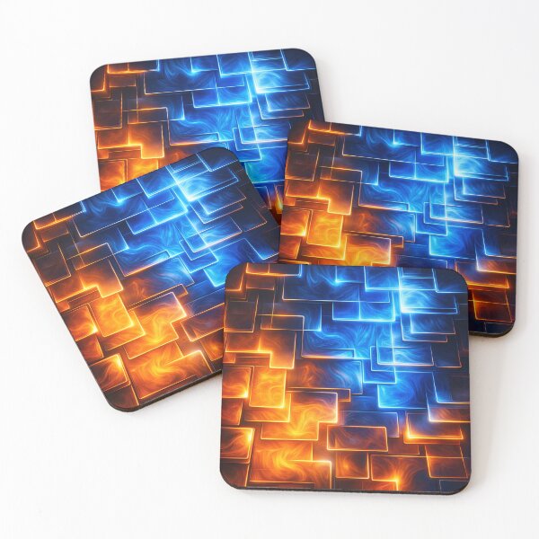 Item preview, Neon Fire & Ice Grid designed and sold by Kaleidoscope Print.