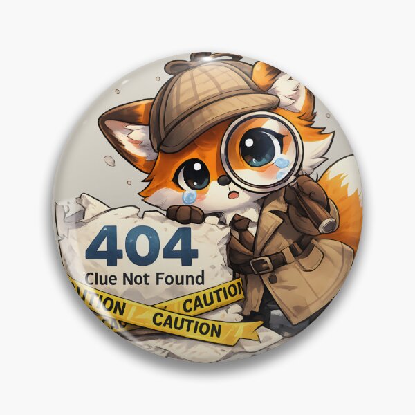 Item preview, 404 Error Detective Fox Clue Not Found designed and sold by Still Breathing Studio.