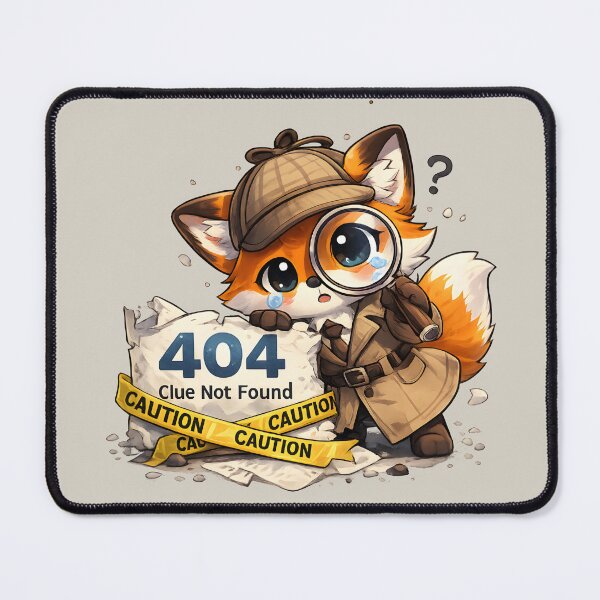 Item preview, 404 Error Detective Fox Clue Not Found designed and sold by Still Breathing Studio.