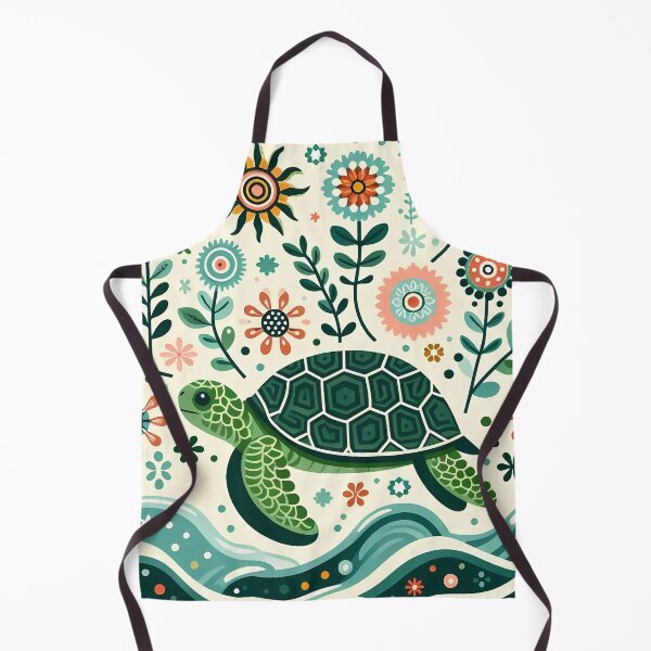 Item preview, Sea Turtle with Ocean Flora – Hope for Wildlife Scandinavian Folk Art by heidiannemorris © designed and sold by FOLK ART FUSION by heidiannemorris.