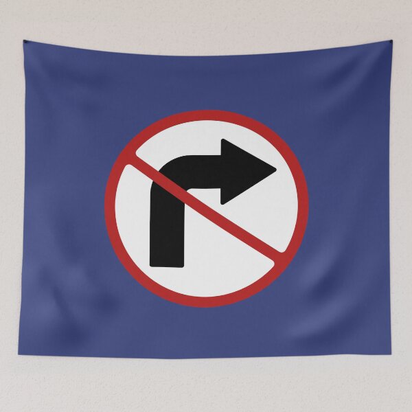 Item preview, PROHIBITED SIGN: NO RIGHT TURN, ROAD SIGN designed and sold by AASparksDesigns.