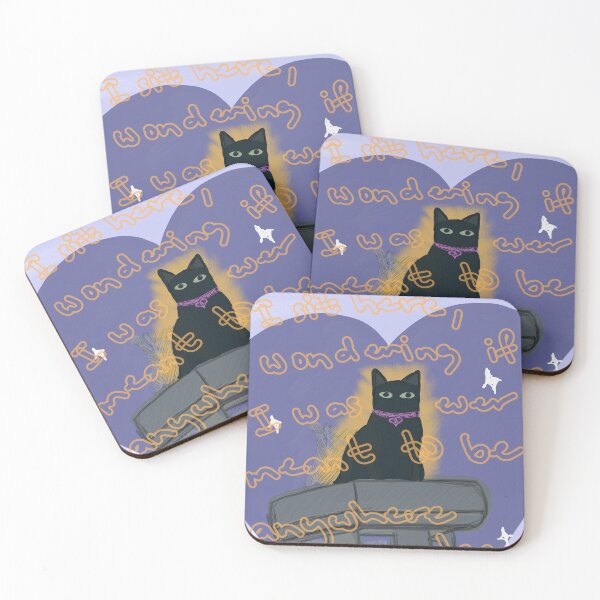 Item preview, Dreamy Black Cat Existential Illustration designed and sold by rkhaity.