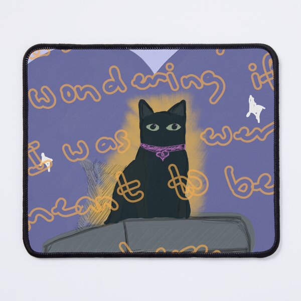 Item preview, Dreamy Black Cat Existential Illustration designed and sold by rkhaity.