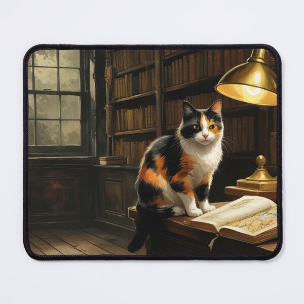 Item preview, Library Cat – Keeper of Forgotten Maps designed and sold by LEO'S CREATURE れおずくりーちゃー.