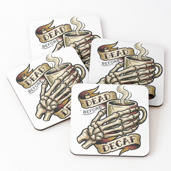Item preview, Dead Before Decaf: Traditional Tattoo Style Illustration designed and sold by NonditStudio.
