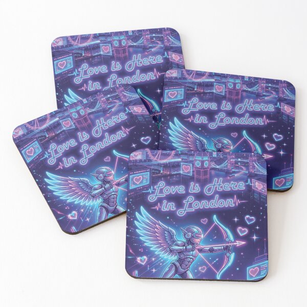 Item preview, Cyberpunk Cupid Neon Love in London Skyline designed and sold by DGtaLrtcom.