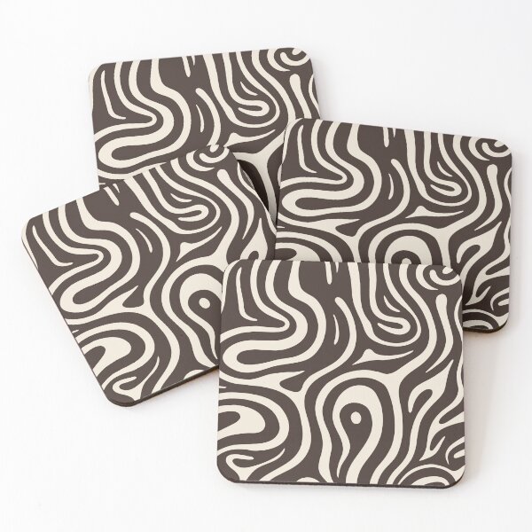 Item preview, Retro Liquid Swirl Abstract Pattern in Chocolate Brown and Cream designed and sold by CosmoMagiclk.