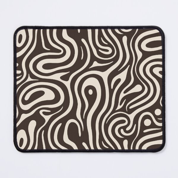 Item preview, Retro Liquid Swirl Abstract Pattern in Chocolate Brown and Cream designed and sold by CosmoMagiclk.