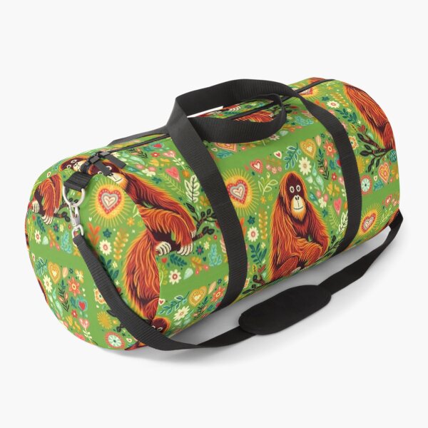 Item preview, Orangutan with Floral Motifs – Hope for Wildlife Scandinavian Folk Art by heidiannemorris © designed and sold by FOLK ART FUSION by heidiannemorris.