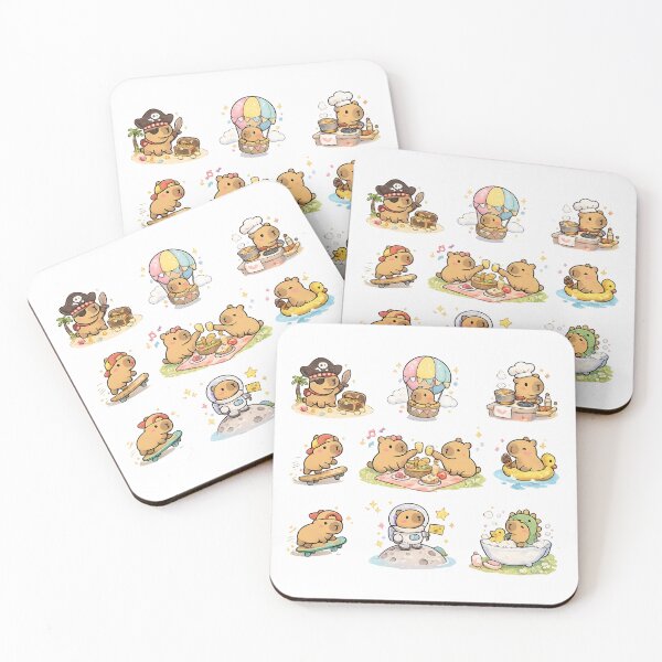 Item preview, Cute Capybara Adventures – Kawaii Capybara Friends Set designed and sold by RetroPop23.