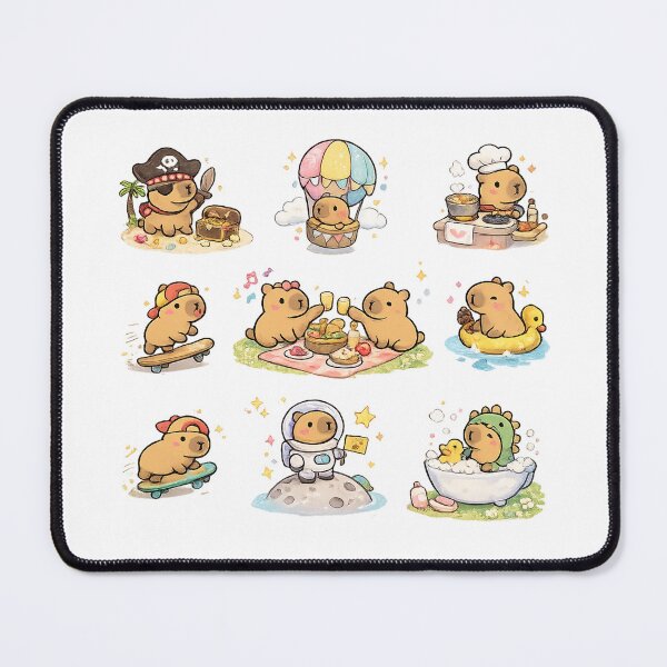 Item preview, Cute Capybara Adventures – Kawaii Capybara Friends Set designed and sold by RetroPop23.