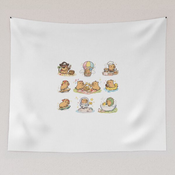 Item preview, Cute Capybara Adventures – Kawaii Capybara Friends Set designed and sold by RetroPop23.