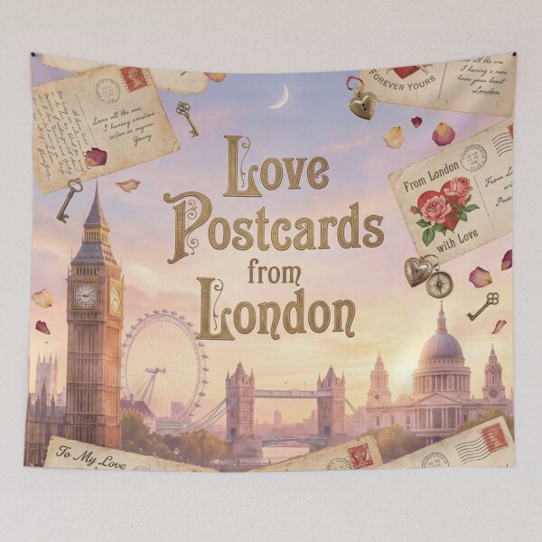 Item preview, Vintage Love Postcards from London Skyline Art designed and sold by DGtaLrtcom.
