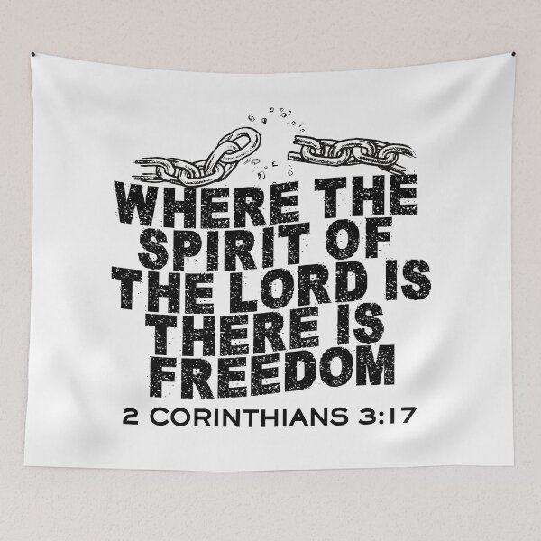 Item preview, Where the Spirit of the Lord Is, There Is Freedom - 2 Corinthians 3:17 - Black Design designed and sold by MoriaStore.