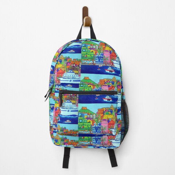 Item preview, Cagliari PoscArt Version 1: Cartoon Skyline of Cagliari: Harborfront Charm in Technicolor designed and sold by Arte Cartoon From TagTeam Group.
