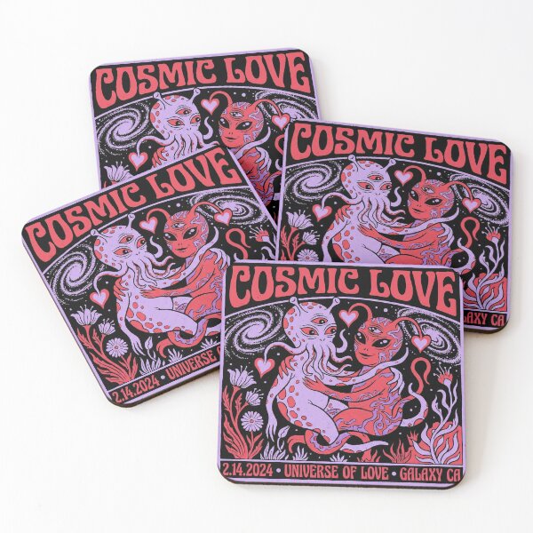 Item preview, Cosmic Love Psychedelic Alien Valentine Concert Poster designed and sold by zzz888.
