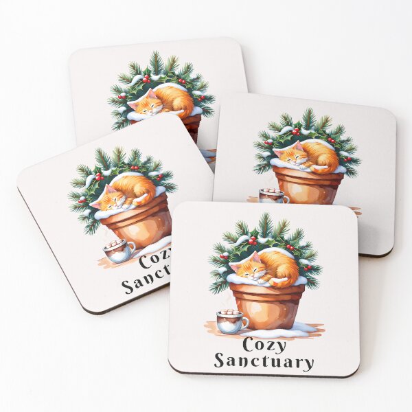 Item preview, Cute Winter Cat Hibernation Art designed and sold by MANA-Goods.