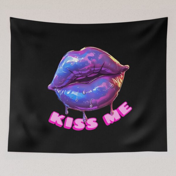 Item preview, Neon Kiss Drip Lips – Glossy Pop Art Aesthetic designed and sold by Neer arts.