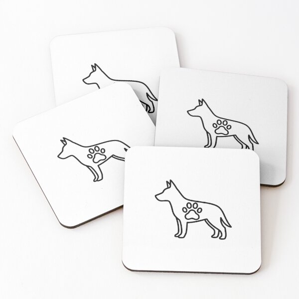 Item preview, Dog Outline With Paw Print Minimal Line Art designed and sold by i1ovedogs.