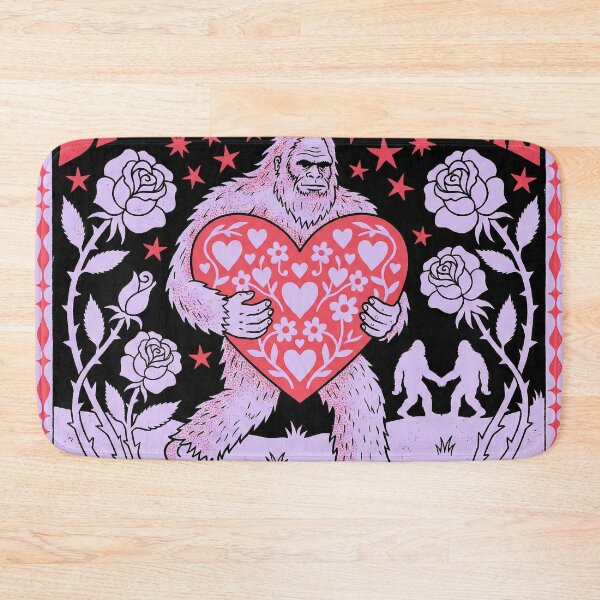 Item preview, Bigfoot Valentine Wild Love Retro Folk Art designed and sold by zzz888.
