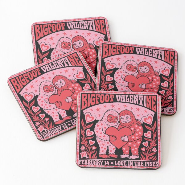 Item preview, Bigfoot Valentine Love In The Pines Retro Folk Art designed and sold by zzz888.
