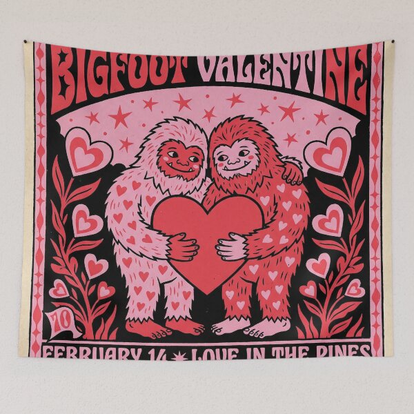 Item preview, Bigfoot Valentine Love In The Pines Retro Folk Art designed and sold by zzz888.
