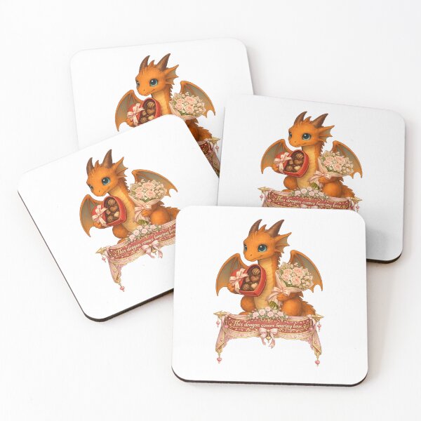Item preview, This Dragon Comes Bearing Love | Romantic Fantasy Dragon designed and sold by Hatchling Hollow.