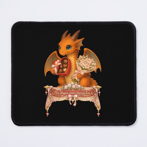 Item preview, This Dragon Comes Bearing Love | Romantic Fantasy Dragon designed and sold by Hatchling Hollow.