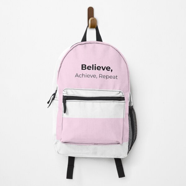 Item preview, Believe Achieve Repeat – Whimsical Pink Motivational Quote Art designed and sold by byRose&Shine.