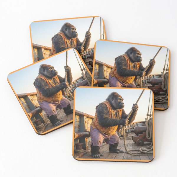 Item preview, Fearsome Gorilla Pirate Hoists the main Sail designed and sold by Tridentulus.