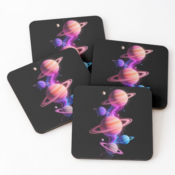 Item preview, Neon Cosmic Flow – A Symphony of Planets in Motion designed and sold by PixelVibe782.