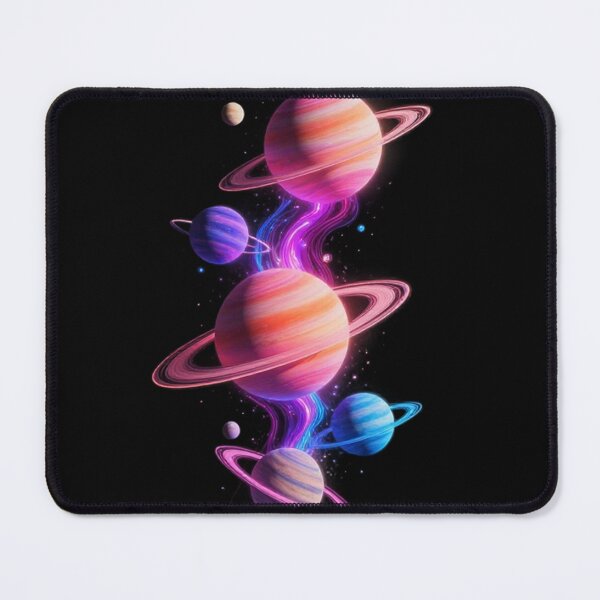 Item preview, Neon Cosmic Flow – A Symphony of Planets in Motion designed and sold by PixelVibe782.