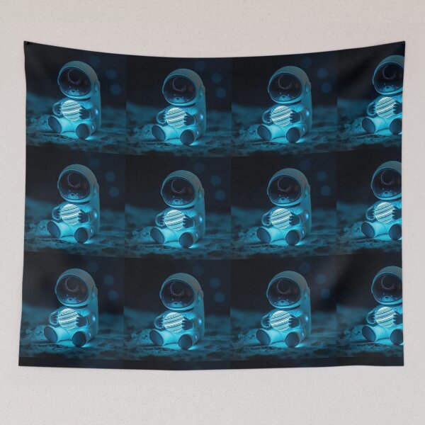 Item preview, Little Cosmic Dreamer – A Gentle Astronaut Holding the Universe designed and sold by PixelVibe782.