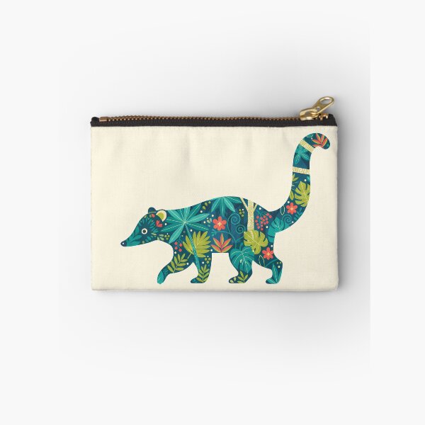 Item preview, Coati with Tropical Floral Motifs – Hope for Wildlife Scandinavian Folk Art by heidiannemorris © designed and sold by FOLK ART FUSION by heidiannemorris.