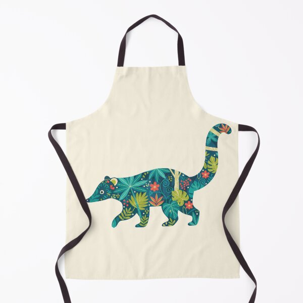 Item preview, Coati with Tropical Floral Motifs – Hope for Wildlife Scandinavian Folk Art by heidiannemorris © designed and sold by FOLK ART FUSION by heidiannemorris.