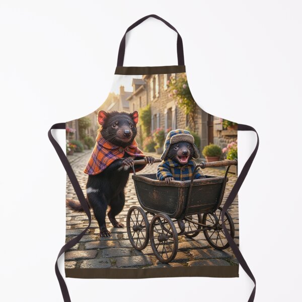 Item preview, Tasmanian Devil Mom and Junior in French Village designed and sold by Tridentulus.