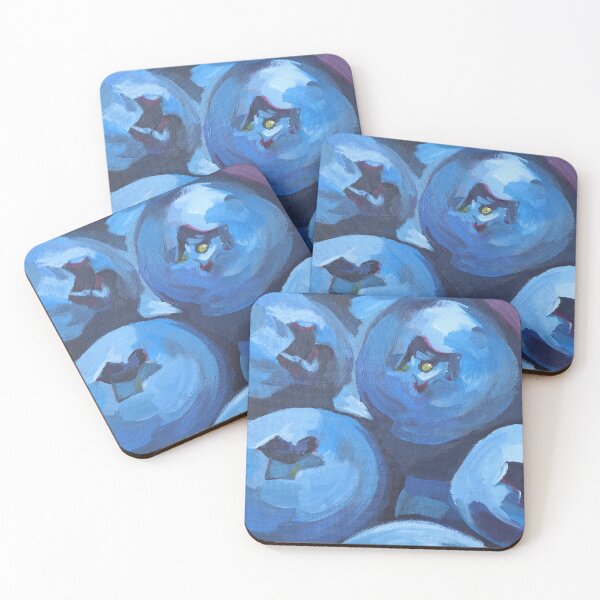 Item preview, Blueberries Acrylic Painting Fruit Wall Art designed and sold by threshmeat.
