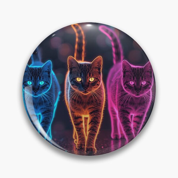Item preview, Neon Cat Walk – Futuristic Felines in a Glowing World designed and sold by PixelVibe782.