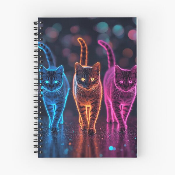 Item preview, Neon Cat Walk – Futuristic Felines in a Glowing World designed and sold by PixelVibe782.
