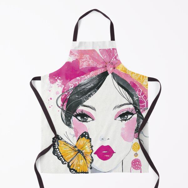 Item preview, Vibrant Boho Girl Portrait | Modern Fashion Illustration with Butterfly designed and sold by FlowNestStudio.