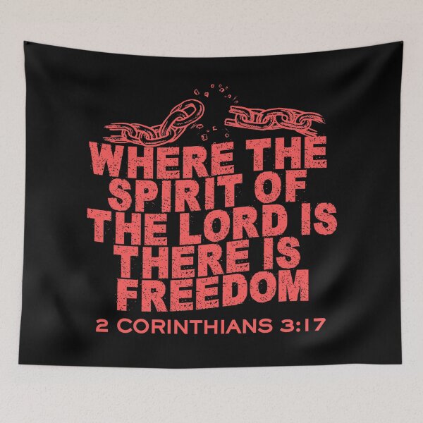Item preview, Where the Spirit of the Lord Is, There Is Freedom - 2 Corinthians 3:17 - Pink designed and sold by MoriaStore.
