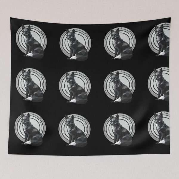 Item preview, Monochrome Polygon Fox – Geometric Minimalist Art designed and sold by PixelVibe782.