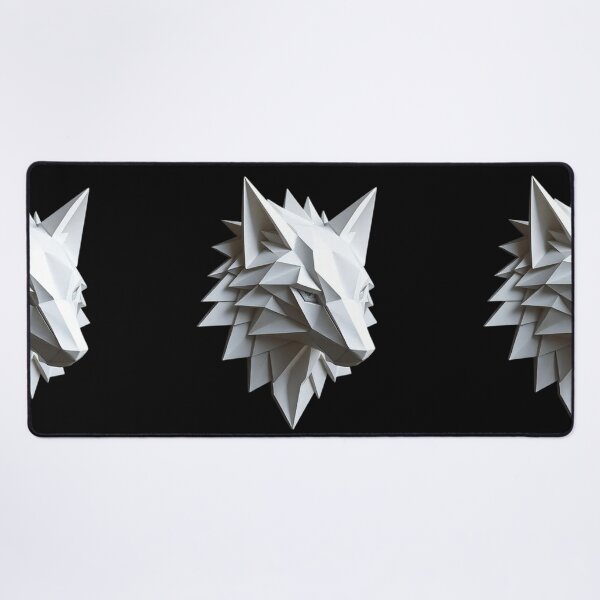 Artikelvorschau, Geometrische Wolfsskulptur – Modernes minimalistisches Facettendesign entworfen und verkauft von PixelVibe782.