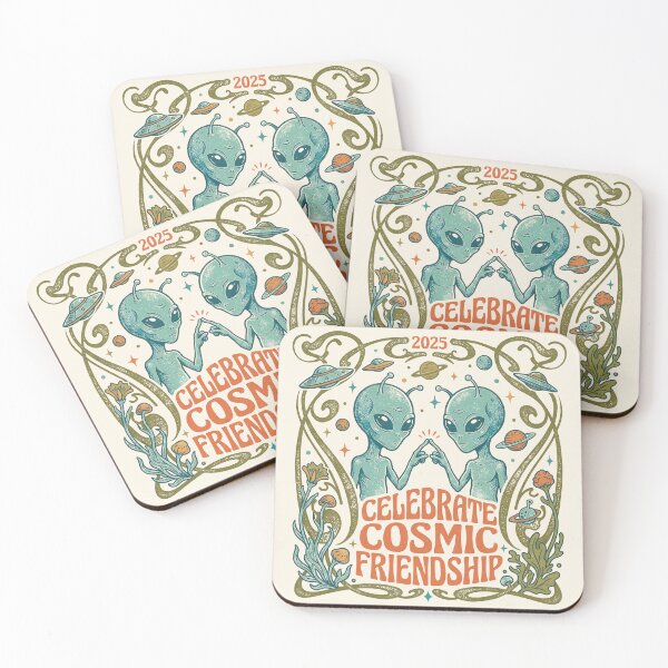 Item preview, Celebrate Cosmic Friendship Art Nouveau Alien 2025 designed and sold by zzz888.